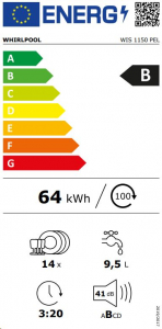 Whirlpool WIS 1150 PEL beépíthető mosogatógép